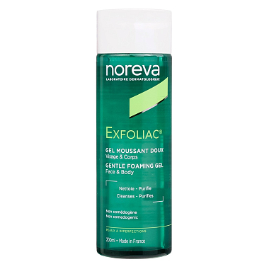 Купить Noreva Exfoliac 200 мл гель для лица и тела очищающий мягкий