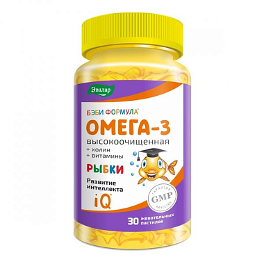 Купить Бэби Формула Омега-3 Рыбки 30 шт пастилки жевательные для детей