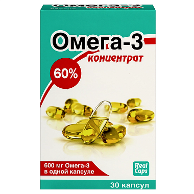 Купить Реалкапс Рыбий жир Концентрат Омега-3 1000 мг 30 шт капсулы