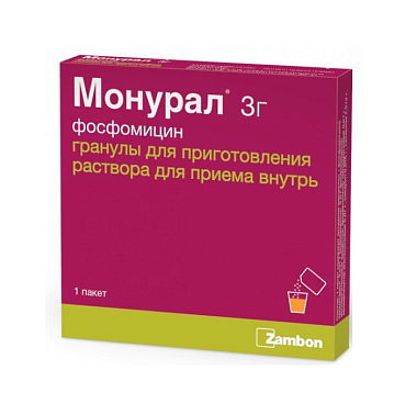 Купить Монурал 3 г 1 шт гранулы для приготовления раствора для приема внутрь пакет