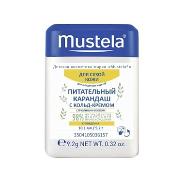 Купить Mustela 10,1 мл карандаш для губ и лица питательный с кольд-кремом