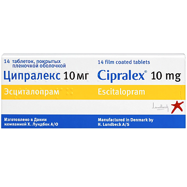 Купить Ципралекс 10 мг 14 шт таблетки покрытые пленочной оболочкой