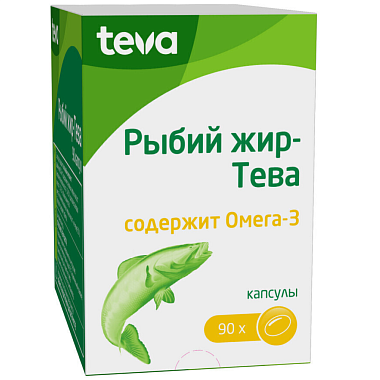 Купить Рыбий жир-Тева 500 мг 90 шт капсулы