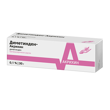 Купить Диметинден-Акрихин 0,1 % 30 г гель для наружного применения
