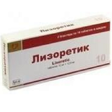 Купить Лизоретик 12,5 мг + 10 мг 28 шт таблетки