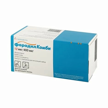 Купить Форадил Комби 400 мкг + 12 мкг 120 шт  капсулы с порошком для ингаляций порошок