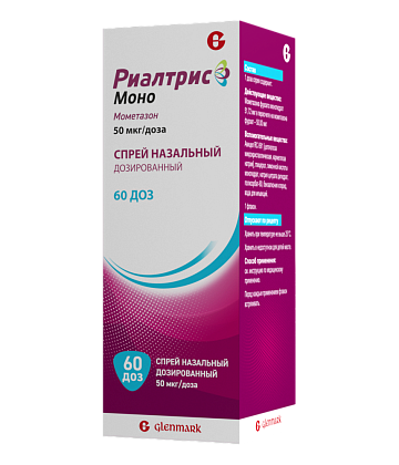 Купить Риалтрис Моно 50 мкг/доз 15 мл 60 доз спрей назальный дозированный