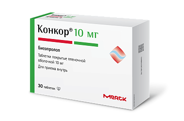Купить Конкор 10 мг 30 шт таблетки покрытые пленочной оболочкой