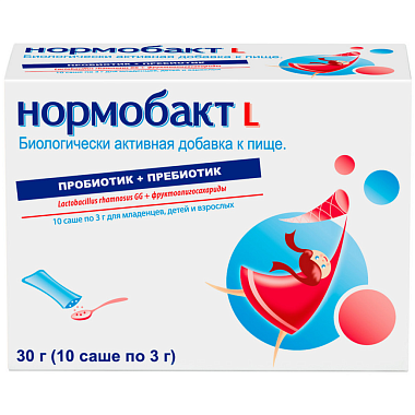 Купить Нормобакт - L 3 г 10 шт порошок саше для детей с 1 месяца