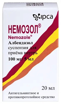 Купить Немозол 100 мг/5 мл 20 мл суспензия для приема внутрь