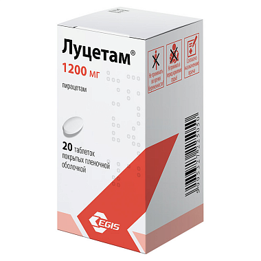 Купить Луцетам таблетки по 1200мг №20