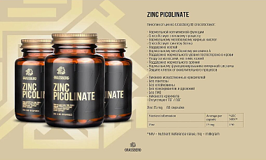 Купить Grassberg Zinc Picolinate 60 шт капсулы