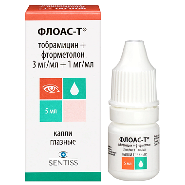 Купить Флоас-Т 3 мг/мл+1 мг/мл 5 мл капли глазные