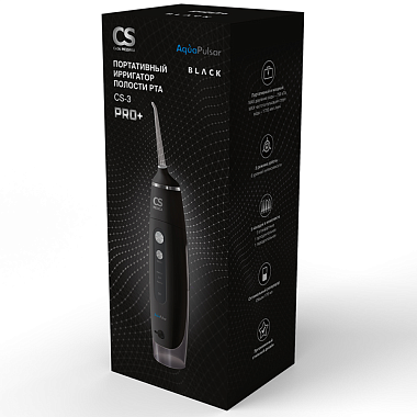 Купить CS Medica Aquapulsar ирригатор полости рта портативный черный Артикул CS-3 PRO+