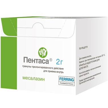 Купить Пентаса 2 г 60 шт гранулы с пролонгированным высвобождением для приема внутрь