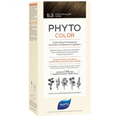 Купить Phyto color №5.3 (светлый золотистый шатен) краска для волос
