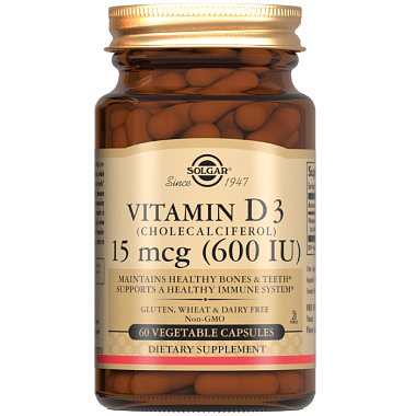 Купить Solgar Витамин Д3 600 МЕ 250 мг 60 шт капсулы