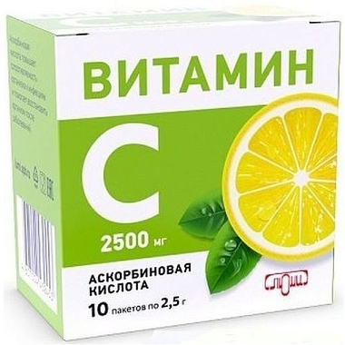 Купить Аскорбиновая кислота 2,5 г 10 шт порошок для приготовления раствора для приема внутрь