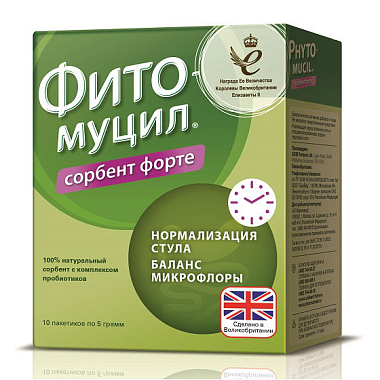 Купить Фитомуцил Сорбент Форте 5 г 10 шт порошок для приготовления раствора для приема внутрь пакеты