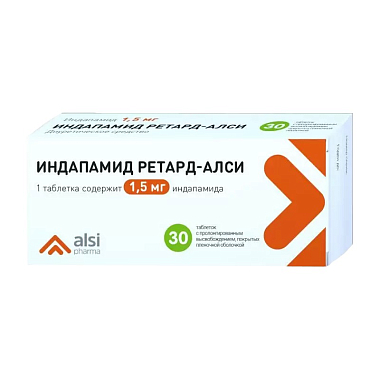Купить Индапамид Ретард таблетки ппо 1,5мг №30 (Алси)