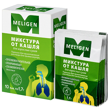 Купить Микстура от кашля сухая 1,7 г 10 шт порошок для приготовления раствора для приема внутрь для взрослых