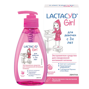 Купить Lactacyd Girl 200 мл средство для интимной гигиены эктрамягкое для девочек с 3-х лет
