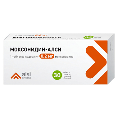 Купить Моксонидин-Алси таб ппо 200мкг №30