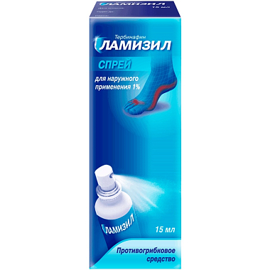 Купить Ламизил 1% 15 мл спрей для наружного применения