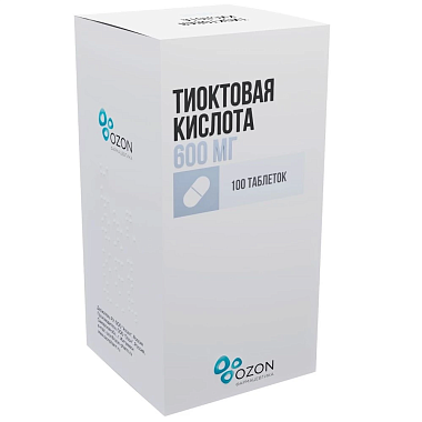 Купить Тиоктовая Кислота 600 мг 100 шт таблетки покрытые пленочной оболочкой