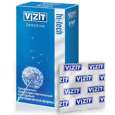 Купить Vizit Hi-Tech Sensitive 12 шт презервативы сверхчувствительные