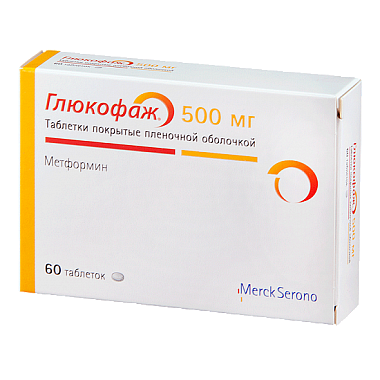 Купить Глюкофаж 500 мг 60 шт таблетки покрытые пленочной оболочкой