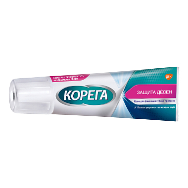 Купить Корега 40 г крем для фиксации зубных протезов защита десен