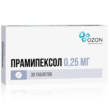 Купить Прамипексол 0,25 мг №30 шт таблетки