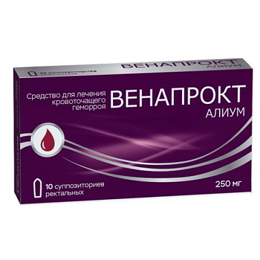 Купить Венапрокт Алиум 10 шт суппозитории ректальные