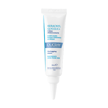 Купить Ducray Keracnyl Glycolic+ 40 мл крем матирующий очищающий для кожи склонной к акне