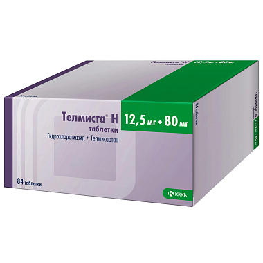 Купить Телмиста Н 12,5 мг + 80 мг 84 шт таблетки