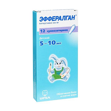 Купить Эффералган 300 мг 12 шт суппозитории ректальные для детей