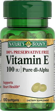 Купить Nature's Bounty Витамин Е 100 МЕ 100 шт капсулы