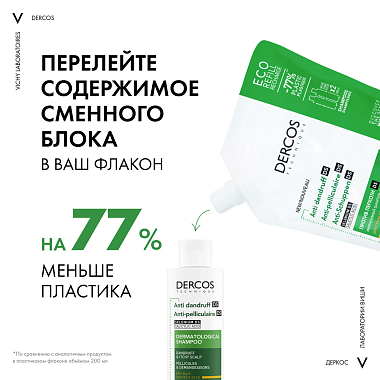 Купить Vichy Dercos шампунь смен блок 500мл п/перхоти д/сух волос