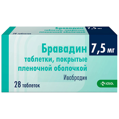 Купить Бравадин 7,5 мг 28 шт таблетки покрытые пленочной оболочкой