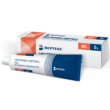 Купить Ибупрофен-Вертекс гель для наружного применения 5% туб 50г