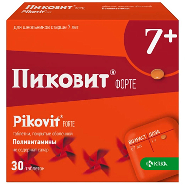 Купить Пиковит Форте 7+ 30 шт таблетки покрытые оболочкой