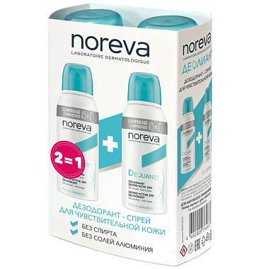 Купить Noreva Deoliane 100 мл 2 шт дезодорант-спрей для чувствительной кожи