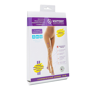 Купить Intex колготки компрессионные размер универсальный 1 класс компрессии чёрные