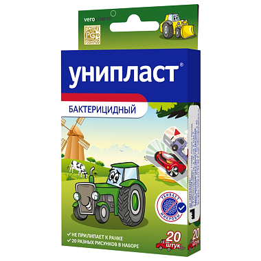 Купить Унипласт 20 шт пластырь для детей машины