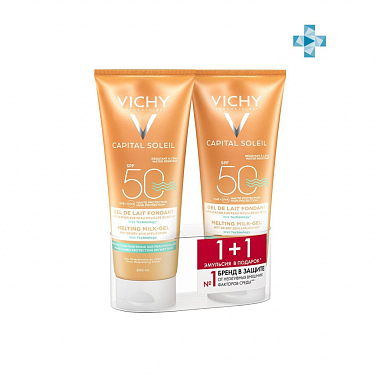 Купить Vichy Capital Soleil эмульс 200мл SPF 50 ветскин + КС эмульс 200мл SPF 50 ветскин в подар