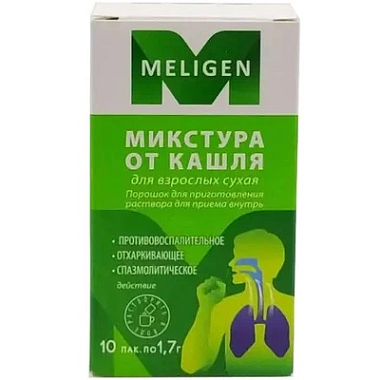 Купить Микстура от кашля сухая 1,7 г 10 шт порошок для приготовления раствора для приема внутрь для взрослых