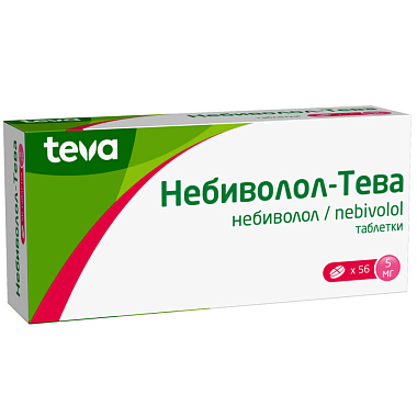 Купить Небиволол-Тева 5 мг 56 шт таблетки