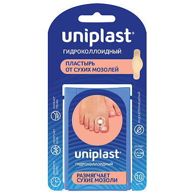 Купить Uniplast 1,7 см x 4,8 см 10 шт пластырь гидроколлоидный от сухих мозолей