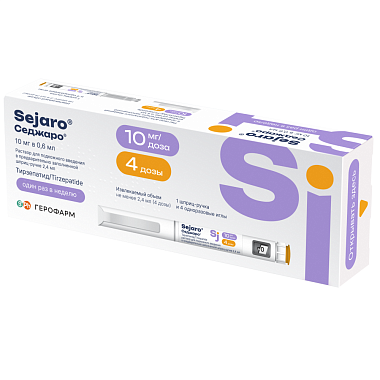 Купить Седжаро 10 мг/доз 2,4 мл 1 шт раствор для подкожного введения + иглы одноразовые 4 шт